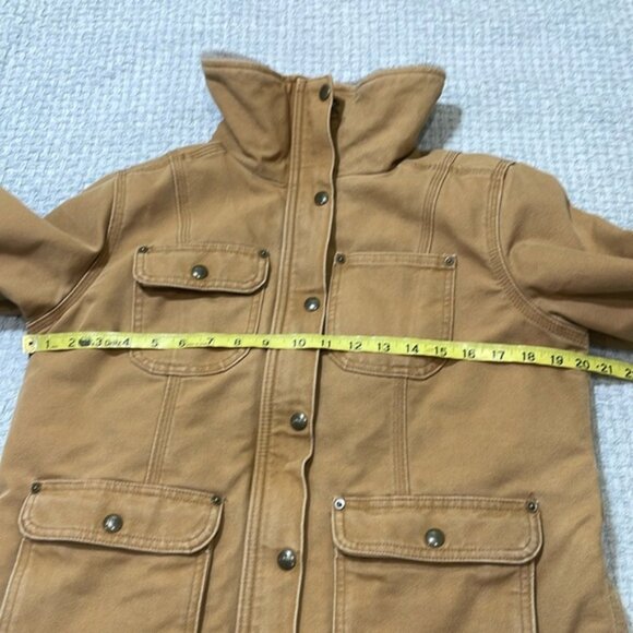 Women’s Carhartt Utility Barn Coat Lined Fleece Collar Tan Size Small (4-6) - Picture 11 of 16